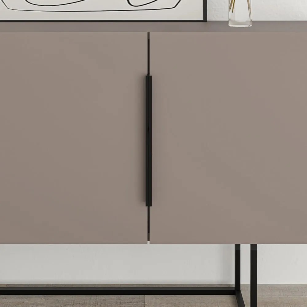 Нисък скрин в сиво-бежово 200x80 cm Titan - Marckeric