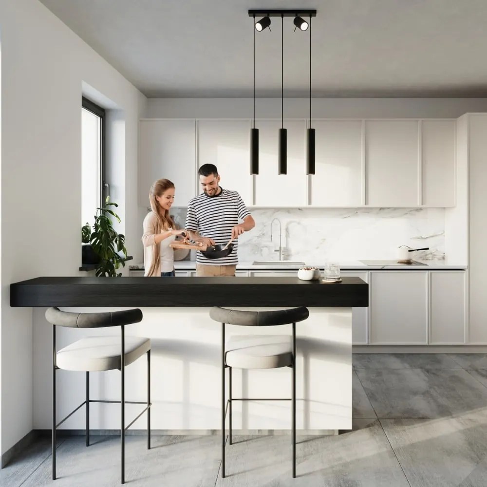 Черно метално висящо осветително тяло Etna – Sollux