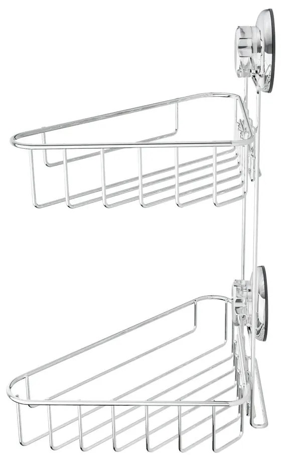Ъглов самоносещ метален рафт за баня в сребристо Bestlock Bath - Compactor