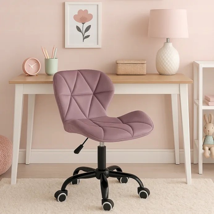 Ергономичен въртящ се офис стол - кадифе tъмнозелено