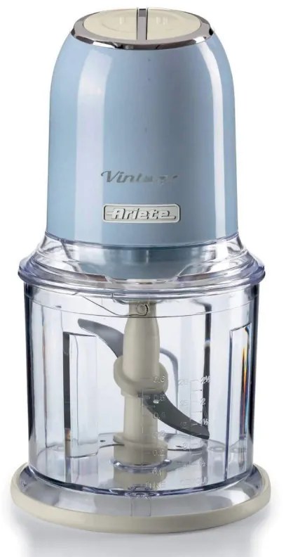 Чопър Ariete VINTAGE 0438/05, 400W, 600 мл, 2 скорости, Неръждаема стомана, Градуирана чаша, Син