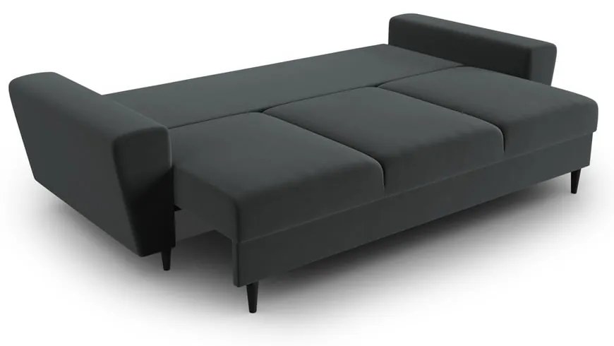 Тъмносив кадифен разтегателен диван с място за съхранение 235 cm Kyoto – Cosmopolitan Design