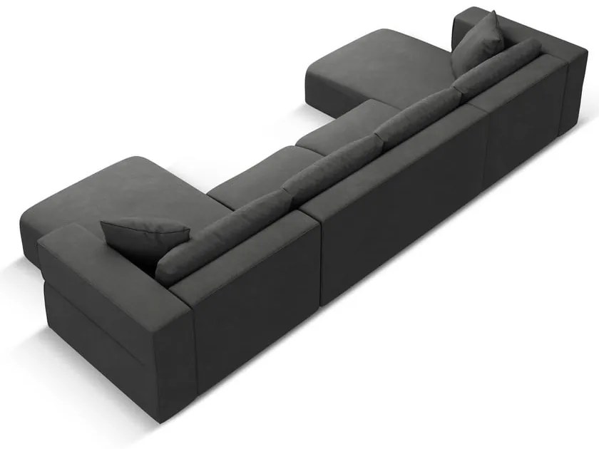 Тъмносив ъглов U-образен диван Esther – Milo Casa