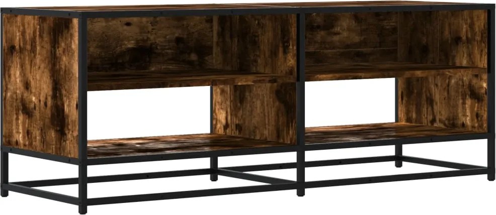 848891 vidaXL ТB шкаф, опушен дъб, 120,5x40x46 см, инженерно дърво и метал