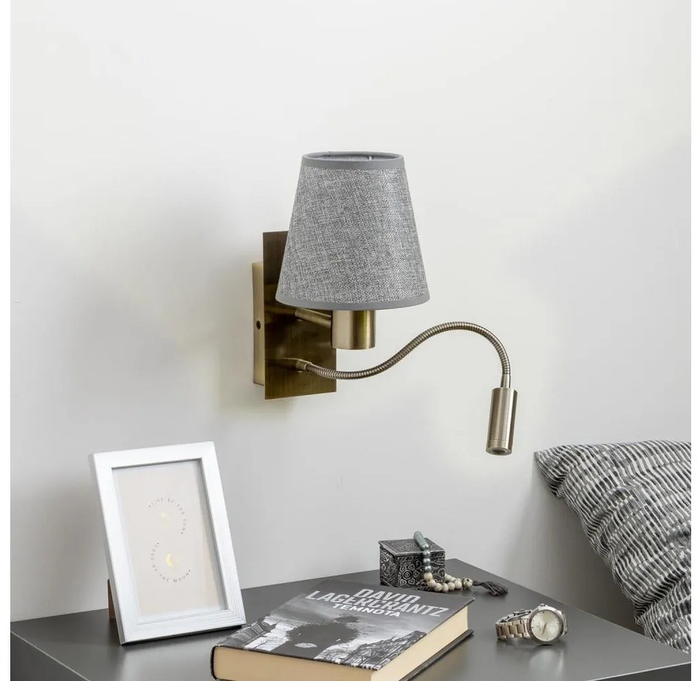 Brilagi - LED Аплик NUBILA 1xE27/25W/230V + LED/3W месинг/сив