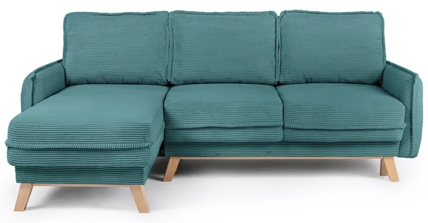 Променлив ъглов разтегателен диван в тюркоазен велур Tori – Bonami Selection