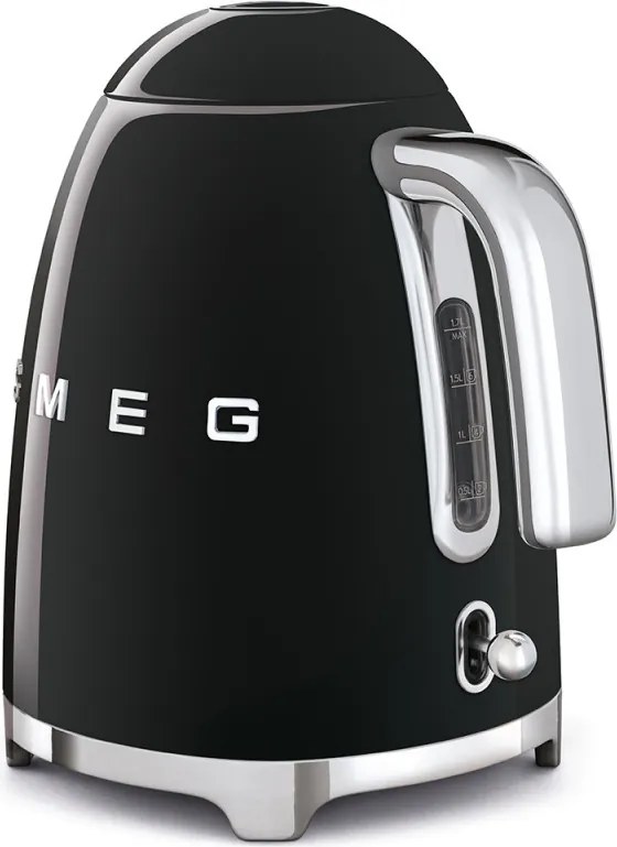 Електрическа кана SMEG KLF03BLEU, 2400 W, 1.7 л, 360° основа, Гланцово покритие, Черен