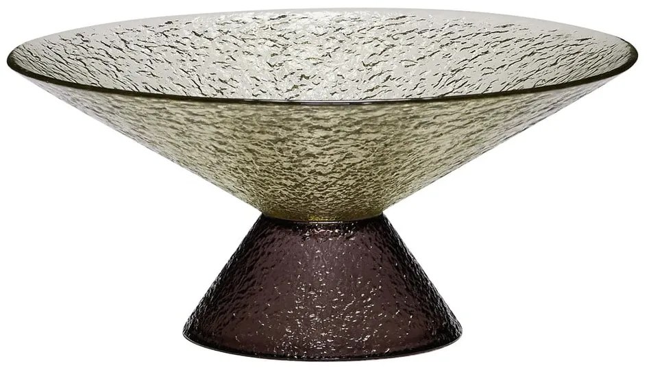 Зелено-кафява стъклена купа за плодове ø 25 cm Bonbon - Hübsch