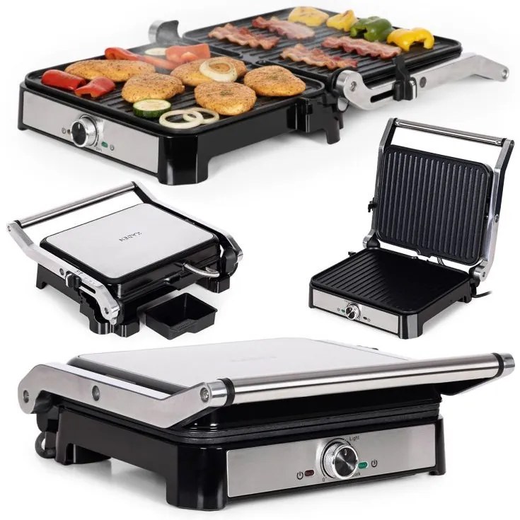 Електрическа контактна скара с незалепващи плочи - 2000 W