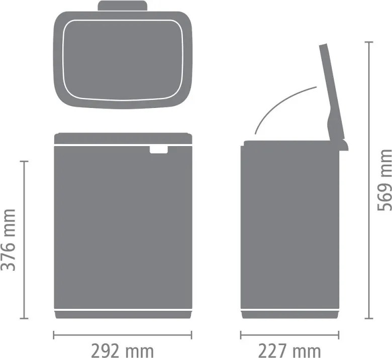 Кош за боклук Brabantia Bo Small 1006633, 12 л, Безшумно и плавно отваряне, Противоплъзгаща основа, Бял