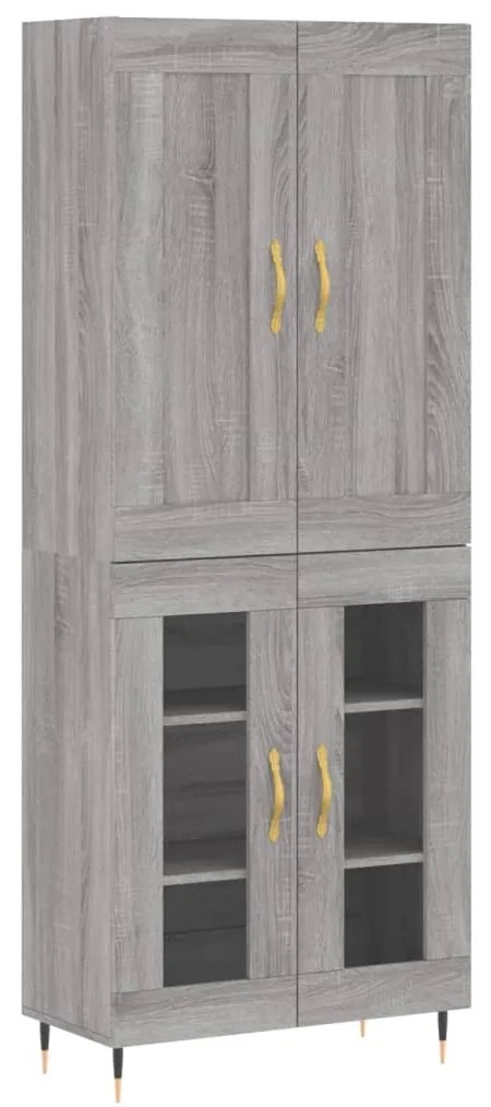 3199607 vidaXL Висок шкаф, сив сонома, 69,5x34x180 см, инженерно дърво