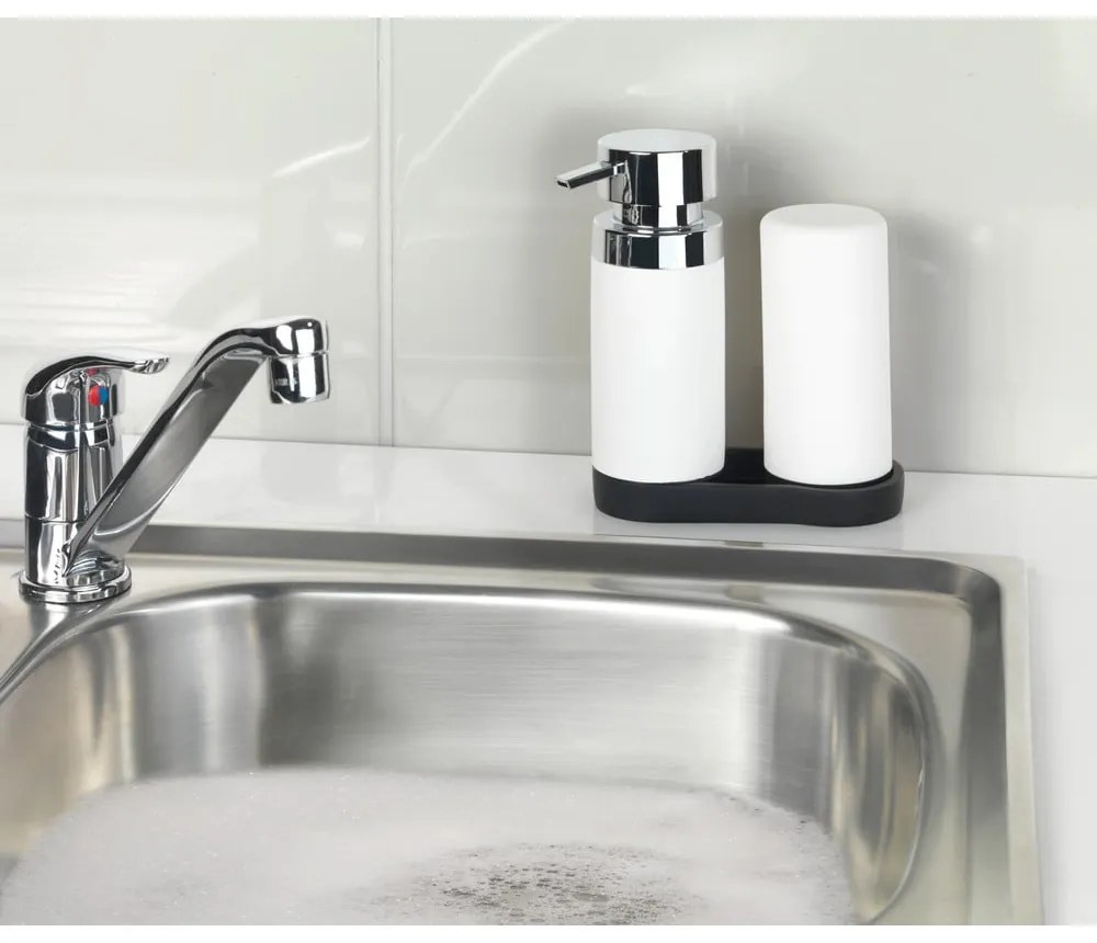 Комплект от 2 дозатора за бял перилен препарат с тавичка Squeeze, 250 ml - Wenko