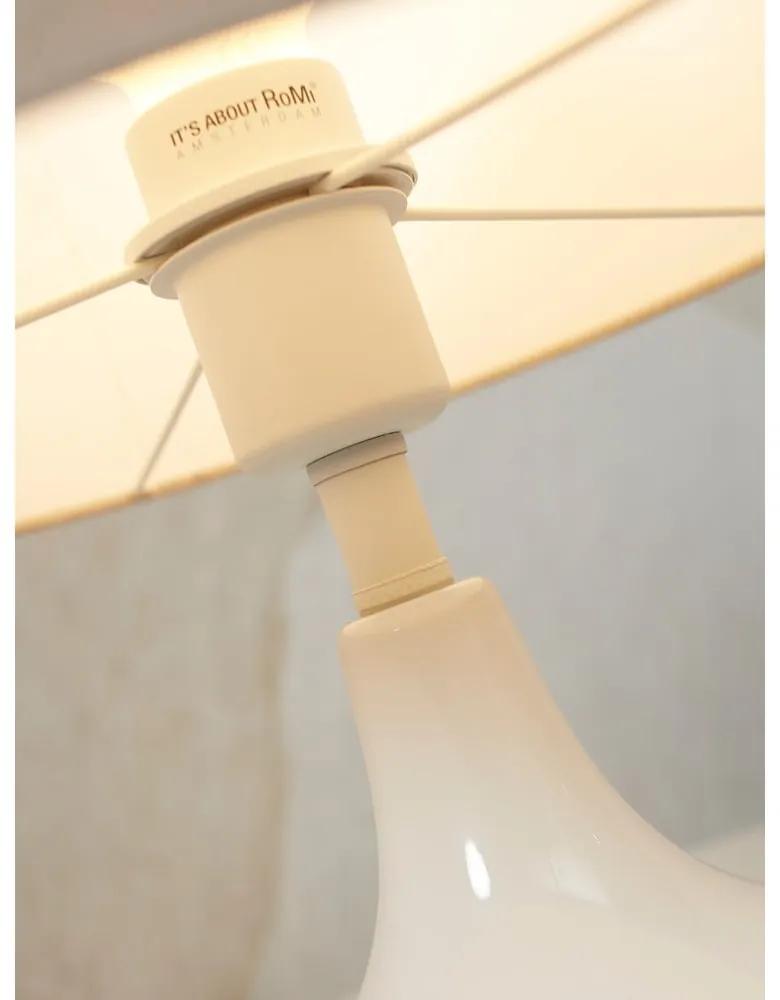 Бяла настолна лампа с текстилен абажур (височина 46 cm) Reykjavik – it's about RoMi