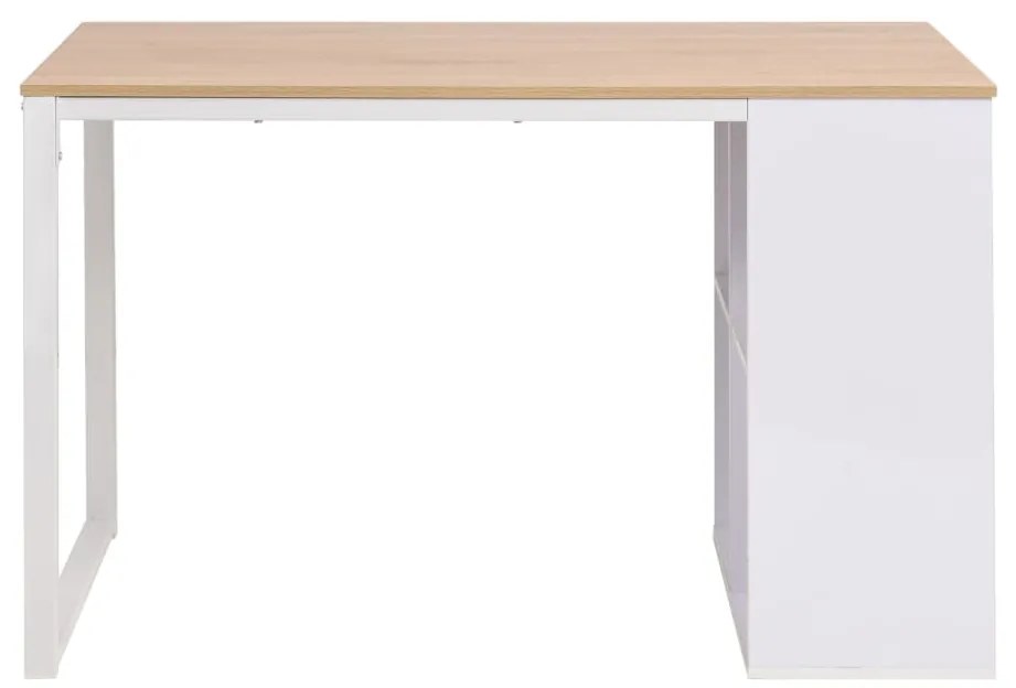 245720 vidaXL Бюро, 120x60x75 см, дъб и бяло
