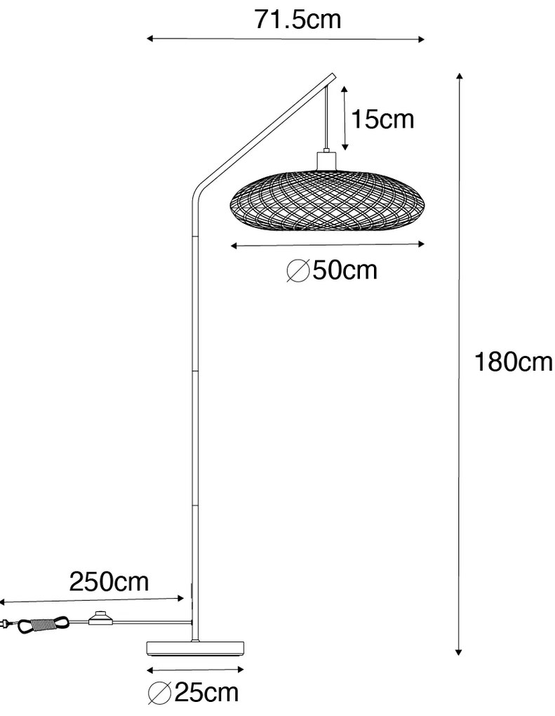 Ориенталска подова лампа бамбук - Ostrava