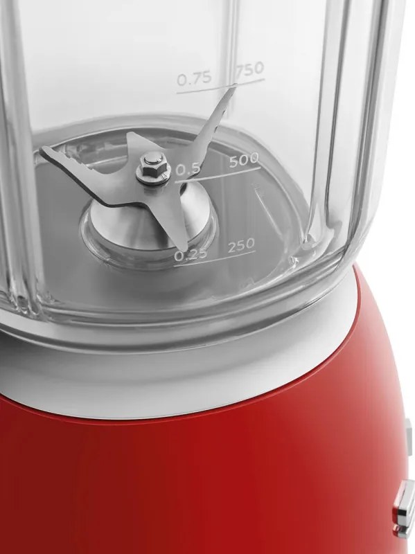 Блендер Smeg BLF03RDEU, 800W, 1.5 л, 18000 об/мин, 4 програми, 4 скорости + Пулс, Неръждаема стомана, Червен