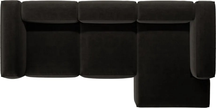 Черен ъглов диван (десен ъгъл) Bergamo – Cosmopolitan Design