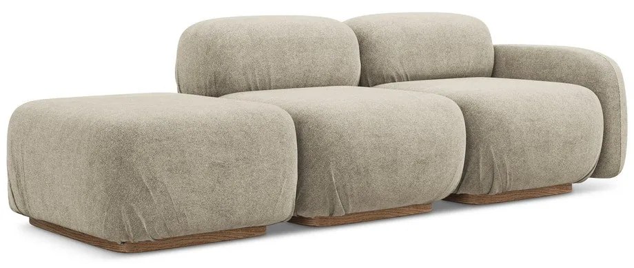 Бежов модулна лежанка от букле (ляв ъгъл) Ailani – Makamii