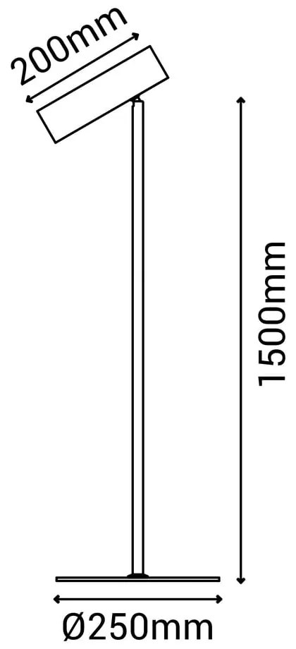 Черна подова лампа, височина 150 cm Milan - SULION