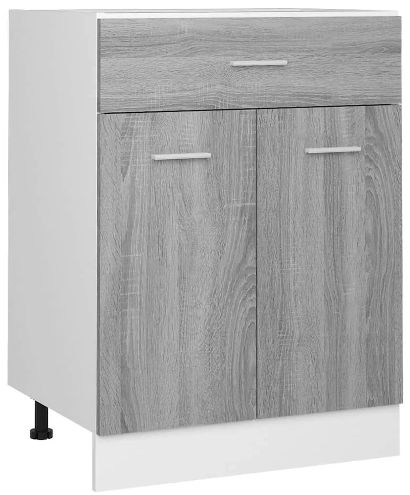 815577 vidaXL Шкаф с чекмеджета "Lyon", сив, цвят сонома, 60x46x81,5 см, инженерно дърво