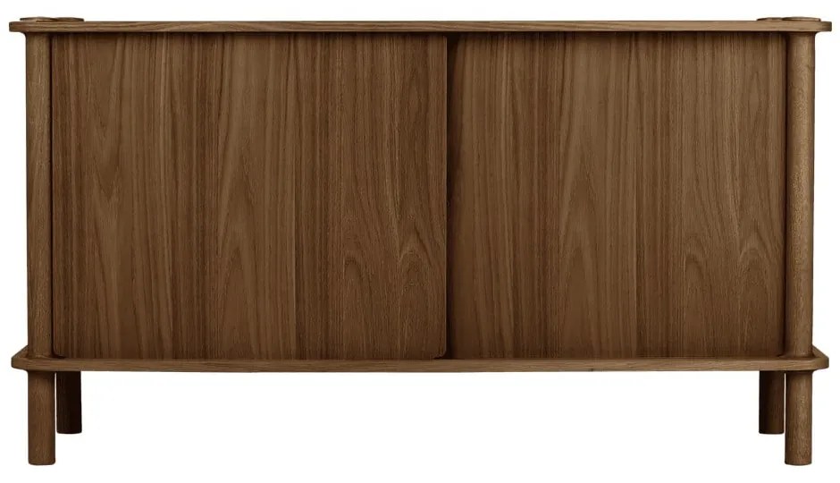 Кафяв скрин от масивен дъб с плъзгащи се врати 135x73,5x48 cm Italic – UMAGE