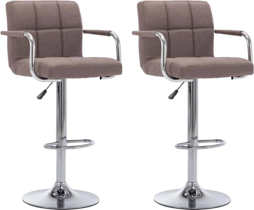283428 vidaXL Бар столове, 2 бр, таупе, текстил