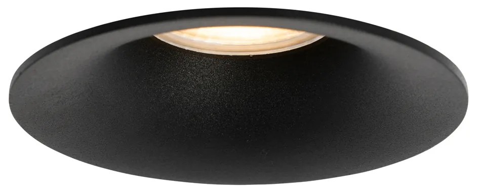 Комплект от 12 вградени прожектора черни GU10 50mm - Gijs