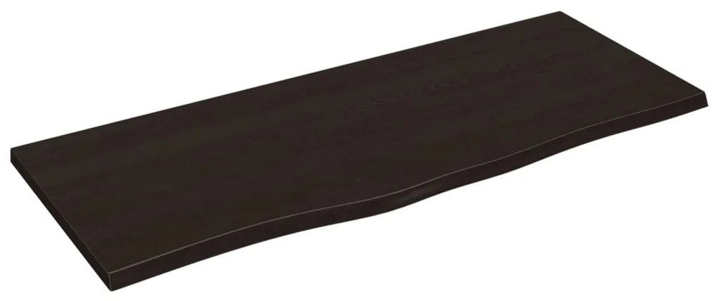 3156425 vidaXL Плот за маса тъмнокафяв 100x40x2 см обработен масивен дъб