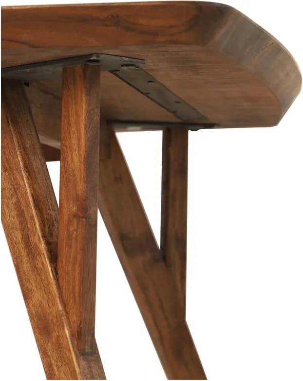 Кафява трапезна маса с акациев плот 100x200 cm Quenza – Light &amp; Living