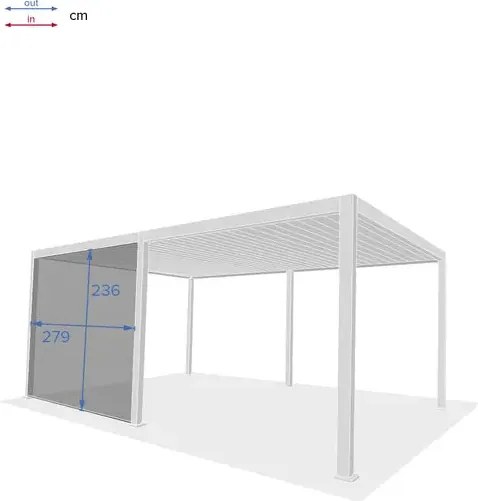 Щора за беседка Hesperide Evora, Тексалин, 3 m - Сиво-бяла