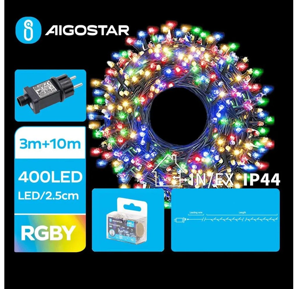 Aigostar - LED външна коледна гирлянда 400xLED/8 режима 13m IP44 многоцветна
