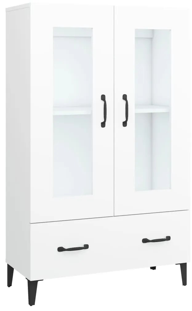 812555 vidaXL Висок шкаф, бял, 70x31x115 см, инженерно дърво