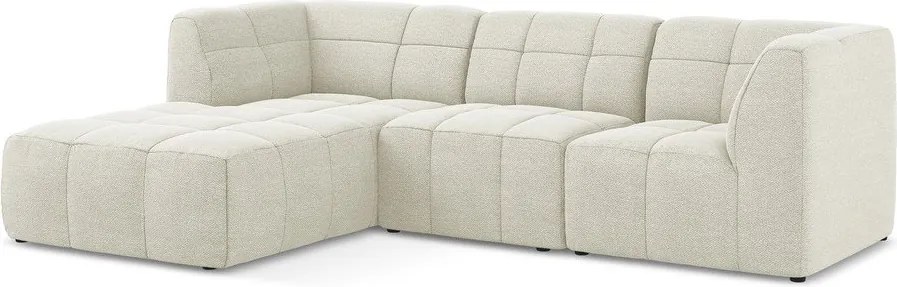 Бежов ъглов диван от прежда с примки от букле (ляв ъгъл) Aloha – Makamii