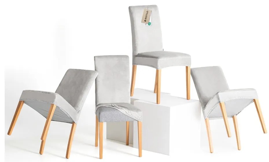 Светлосиви ластични покривала за стол в комплект от 4 бр. 48 cm Sento – Restilo