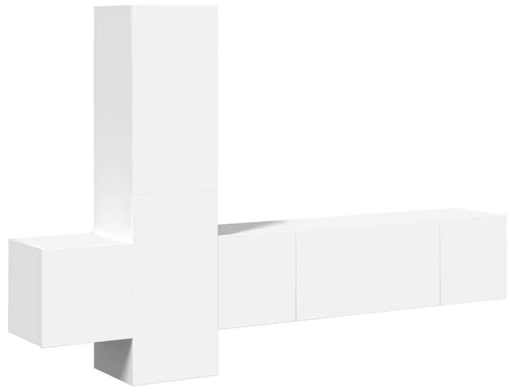 3078653 vidaXL Комплект ТВ шкафове от 5 части, бял, инженерно дърво