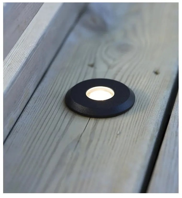 Черно осветително тяло за вграждане Garden 24 Decklight, ø 60 mm - Markslöjd