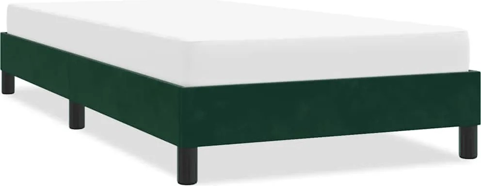 4101346 vidaXL Рамка за легло без матрак Тъмнозелено 100x210 cm Кадифе