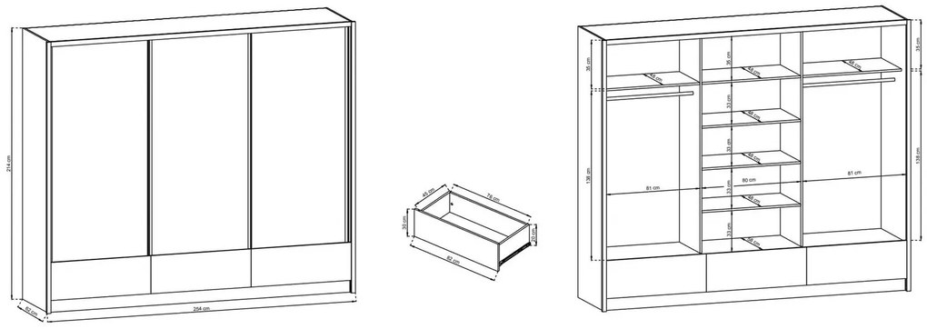 Плъзгащ Гардероб Ariadne Plus-Black