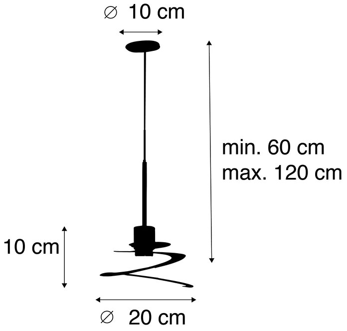 Дизайнерски висящ аплик с спираловиден абажур 20 см - Scroll