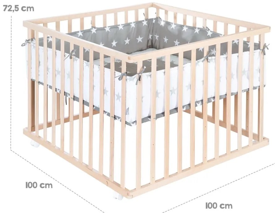 Кошара за игра в естествен цвят 100x100 cm - Roba