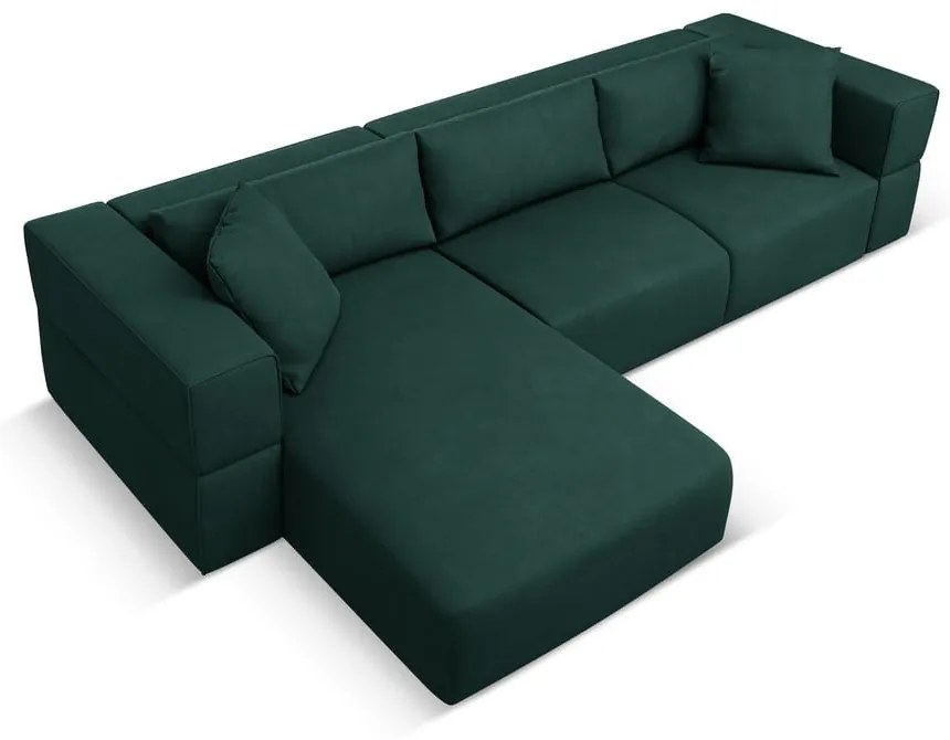 Зелен ъглов диван, ляв ъгъл Esther – Milo Casa
