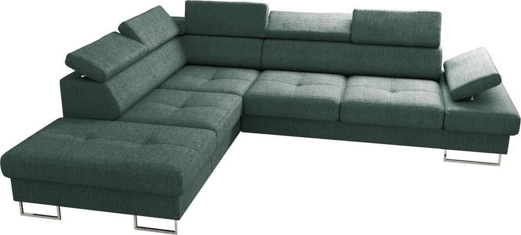 Ъглов диван Gelito-Тъмно Зелен-Ляв