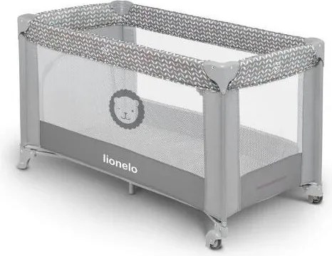 Lionelo - Пътно бебешко креватче STEFI сиво