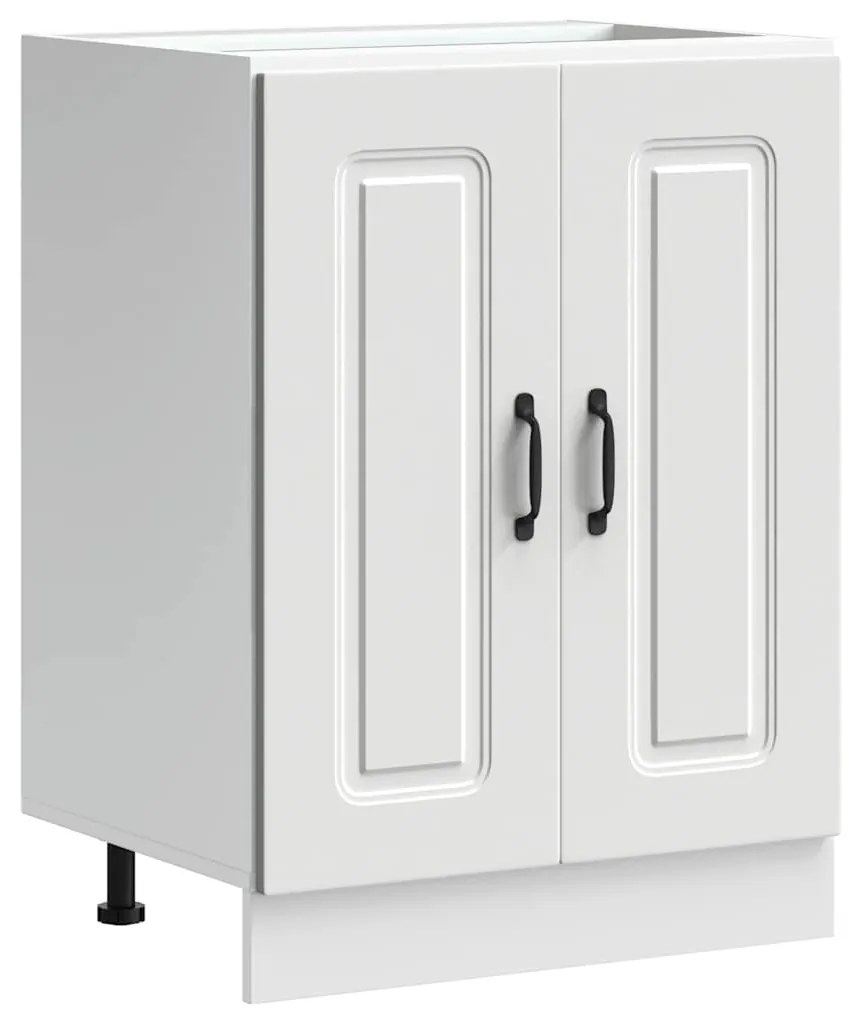 853437 vidaXL Шкаф за мивка "Kalmar" Бял 60x46x81,5 cm Инженерна дървесина