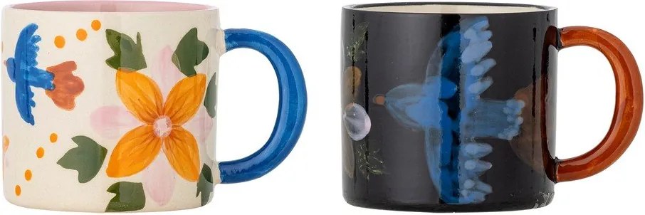 Черни/бежови керамични чаши в комплект 2 бр. 300 ml Maricala – Bloomingville