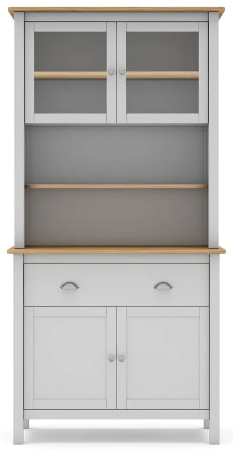 Бяла витрина от масивен бор 90x180,5 cm Misti – Marckeric