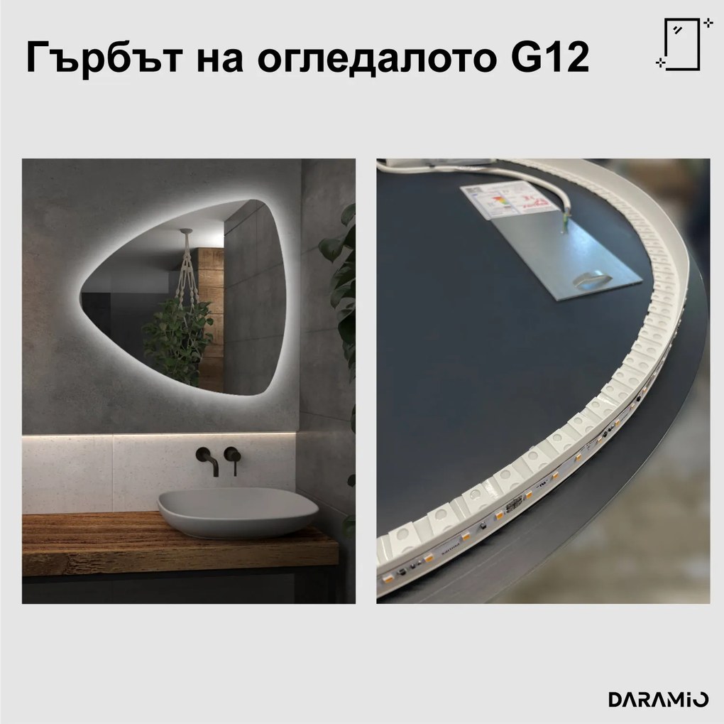 Асиметрично огледало с LED осветление G12