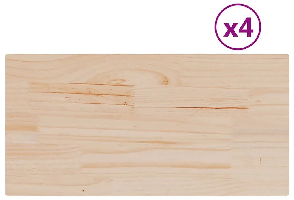847435 vidaXL Плотове за маси, 4 бр, 90x45x2,5 см, правоъгълни, бор масив