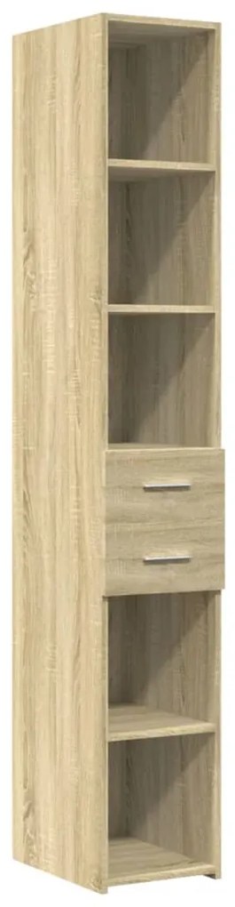 846238 vidaXL Висок шкаф, сонома дъб, 30x42,5x185 см, инженерно дърво