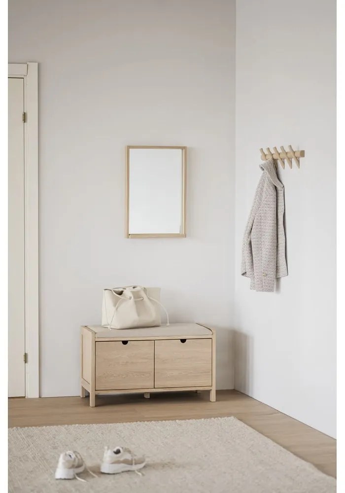 Стенна закачалка от дъбово дърво в естествен цвят Hillmond - Rowico